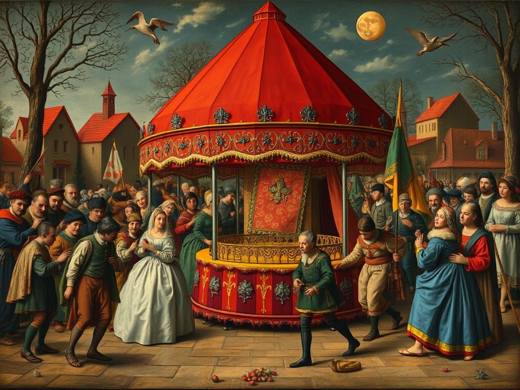 Medieval Carnival Scene in Bruegel Style
