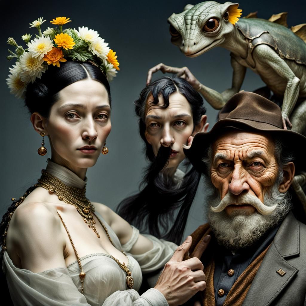 Surreal Restaurant Celebration with Exotic Aliens