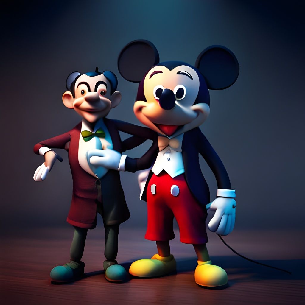 Aggressive Mr. Bean and Mickey Mouse Hybrid