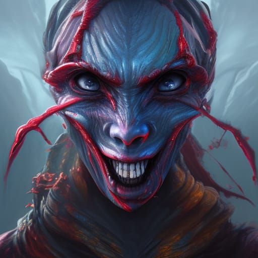 Detailed Ghostface Matte Painting in Deep Color