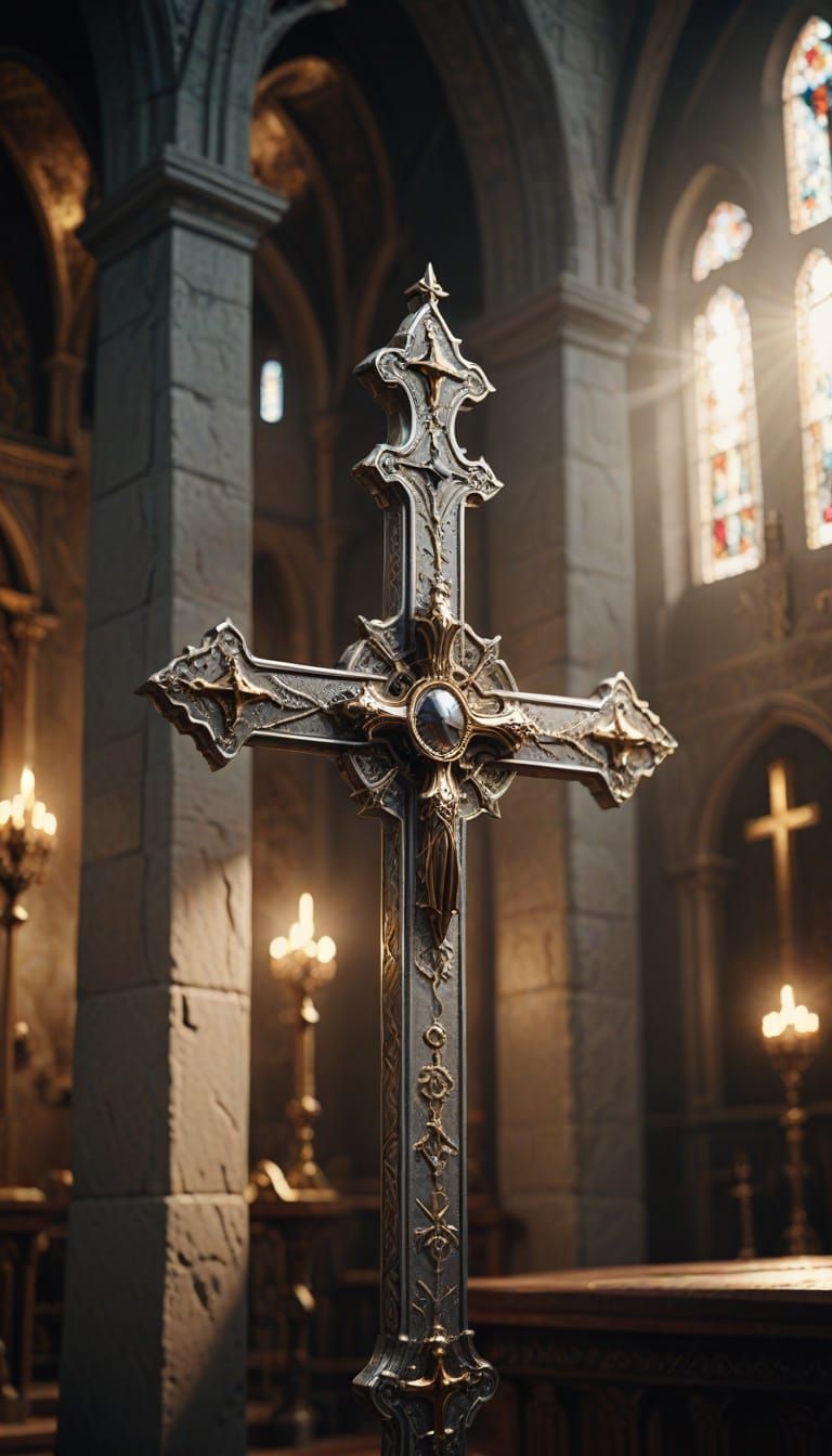 A large Silver Cross just a plain silver cross