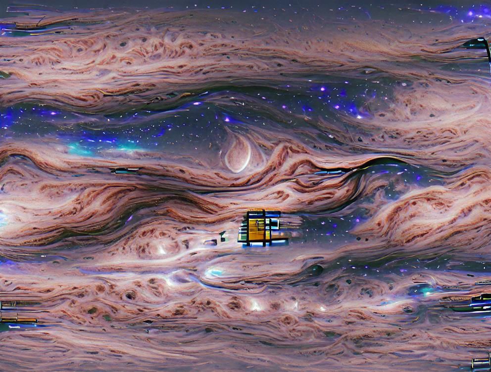 Jupiter and Spaceship in 4K