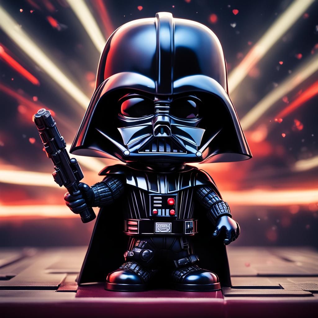 Whimsical Darth Vader Bobblehead in Photorealistic Style