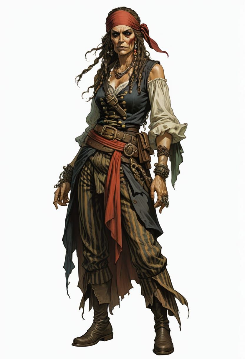 Pirate Hag in Cinematic Fantasy Style