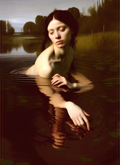 Eerie Swamp Portrait in Hyperrealistic Style
