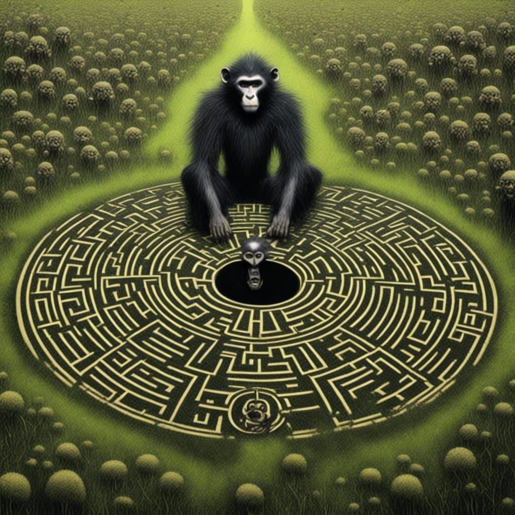Hollow Baboon in Crop Circles, Graffiti Doom Style