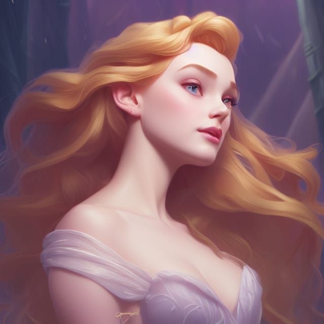 Princess Aurora Portrait in Hyperdetailed Style