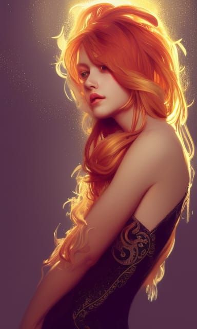 Colorful Dream Girl Portrait in Hyperdetailed Splash Art