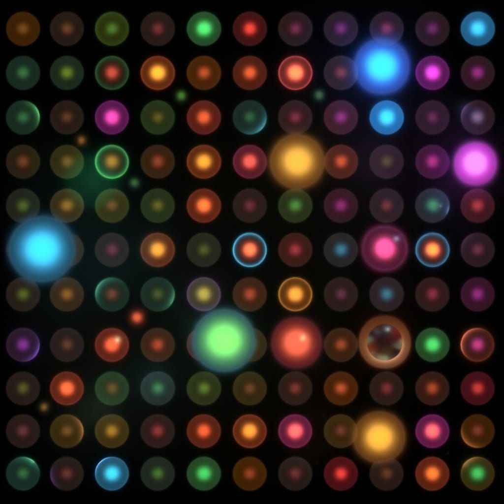 Create a 16x16 transparent grid. Fill the grid with 256 squa...