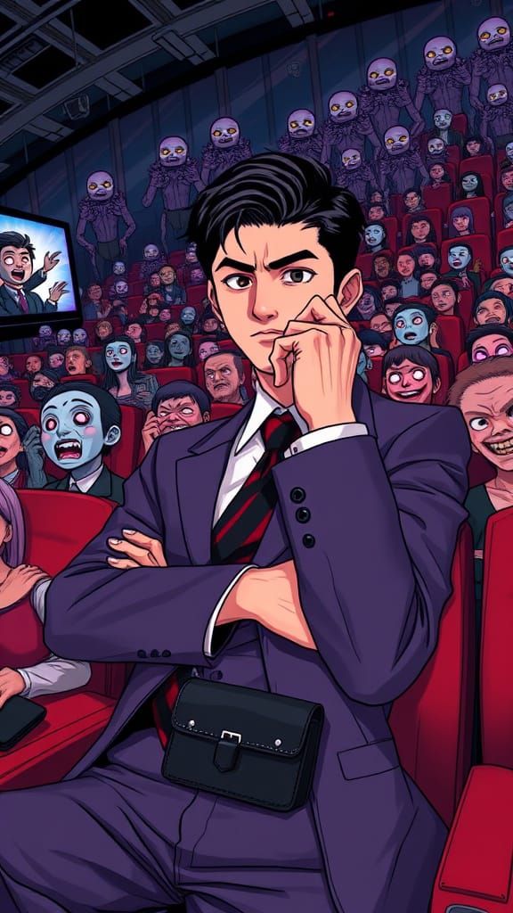 Korean Salaryman Faces Monsters in Anime Book Cover