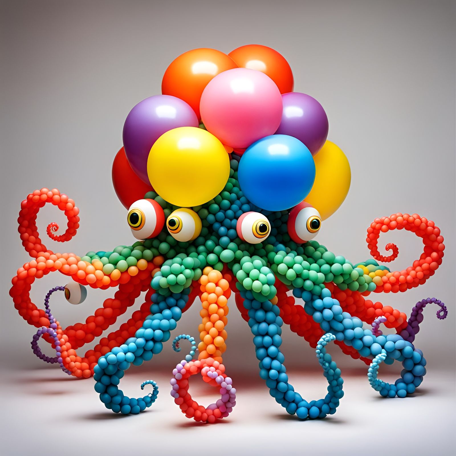 The Octopus (twisted balloon decoration sculpture by contemporary balloon artist)