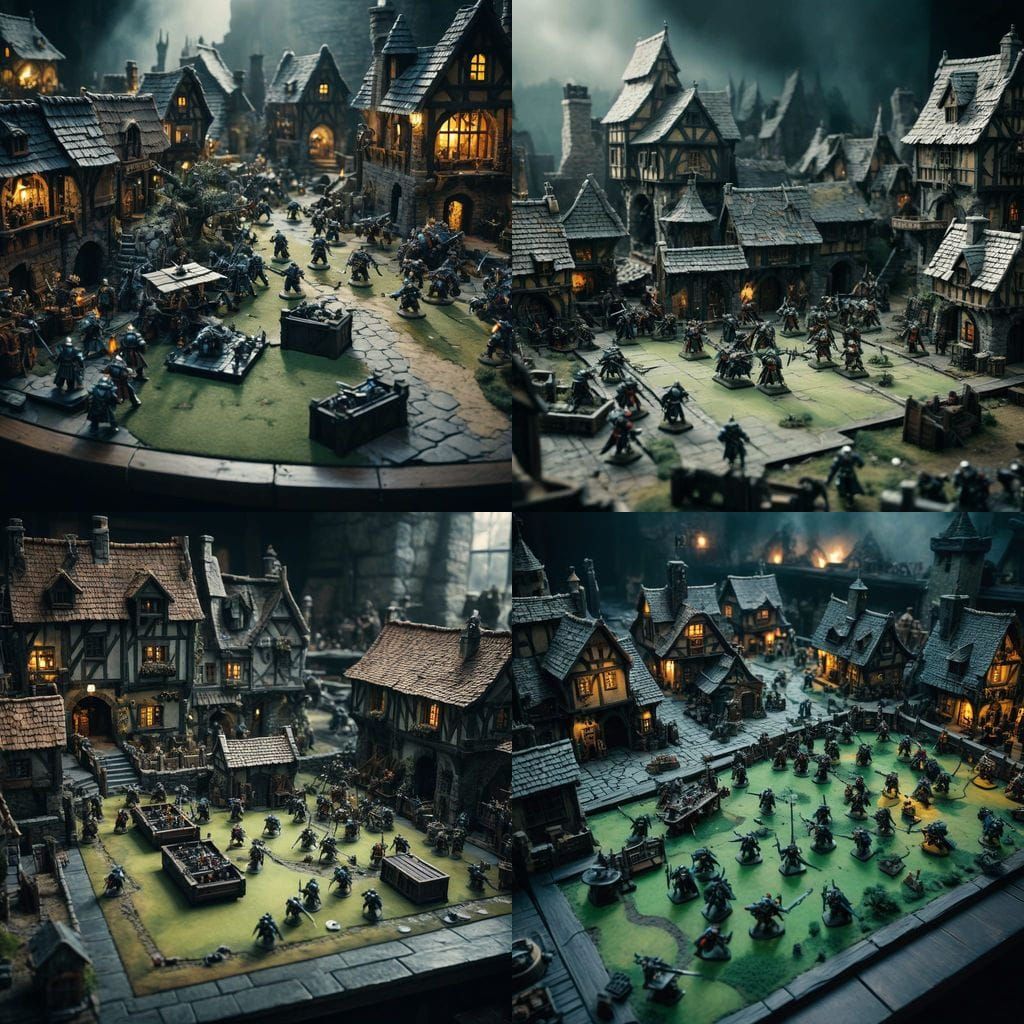 Epic Medieval Miniature Battle on Tabletop Game