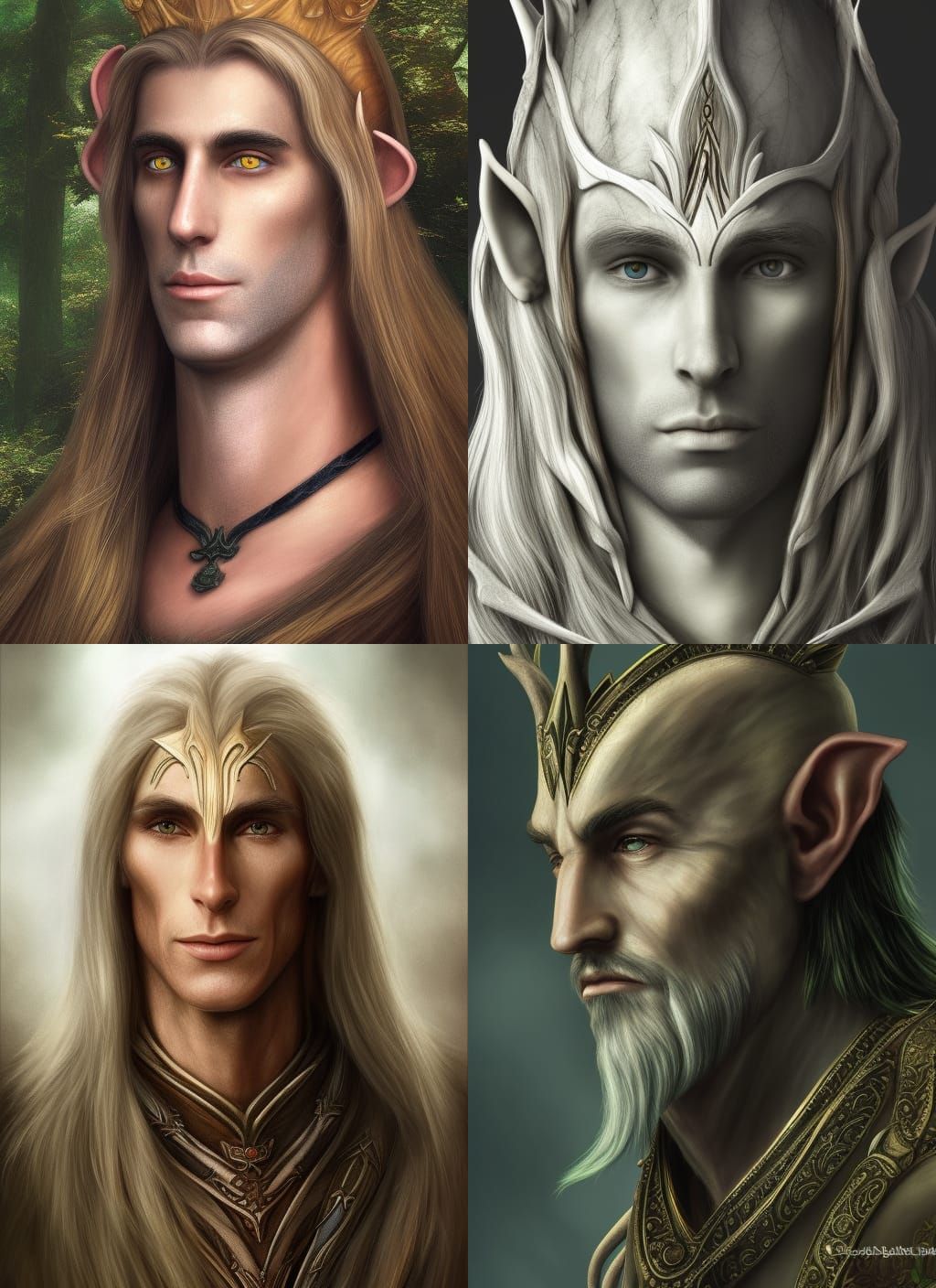 Wood Elf King Portrait in High Resolution