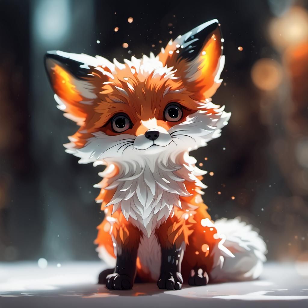 Holographic Chibi Fox in a Museum