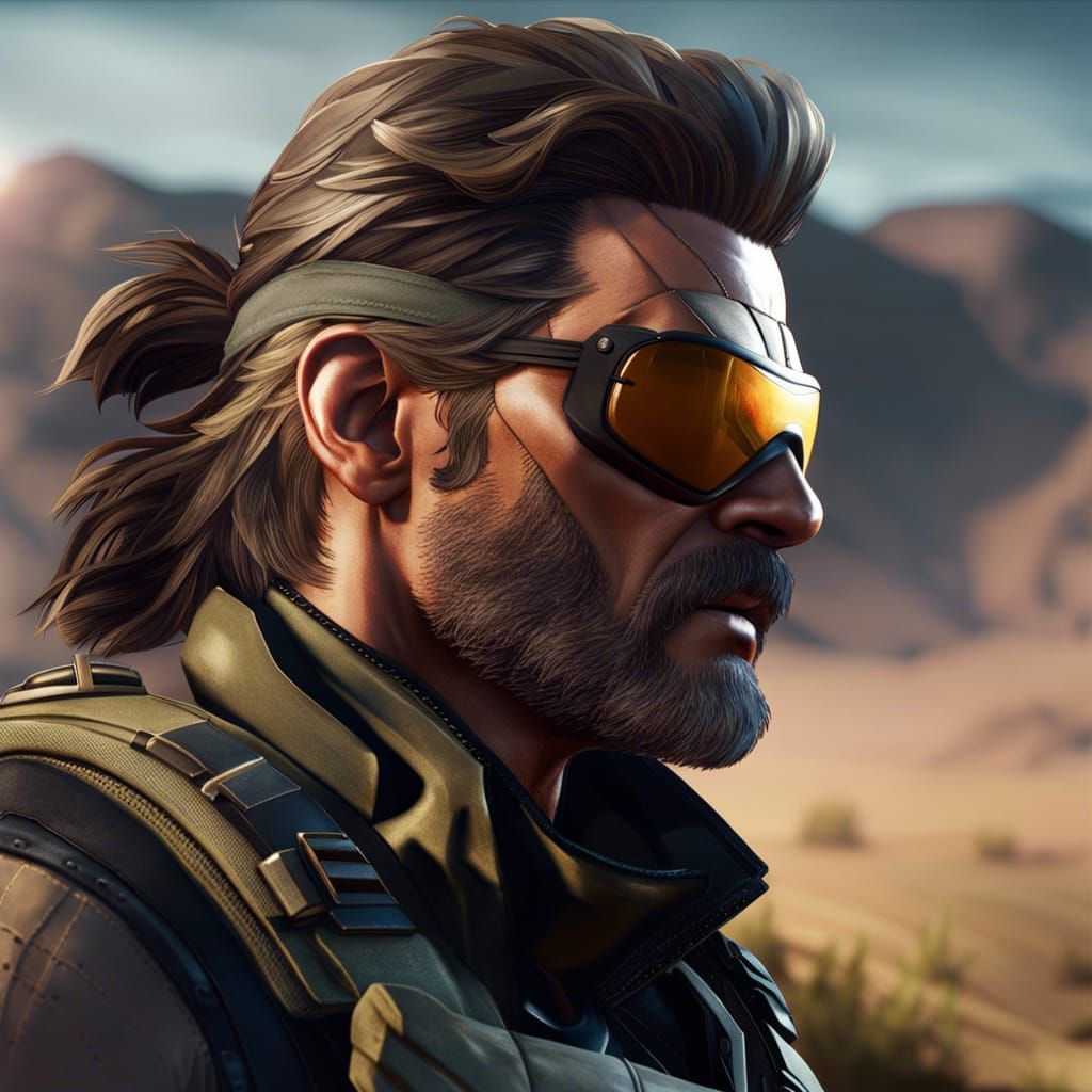 Venom Snake Portrait in Desert Landscape