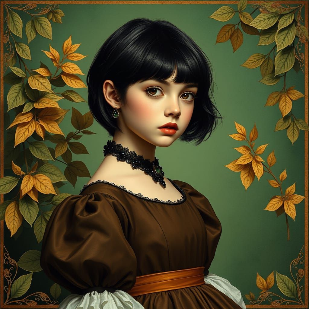Mysterious Girl in Fantasy Setting, Inspired by Romanticism