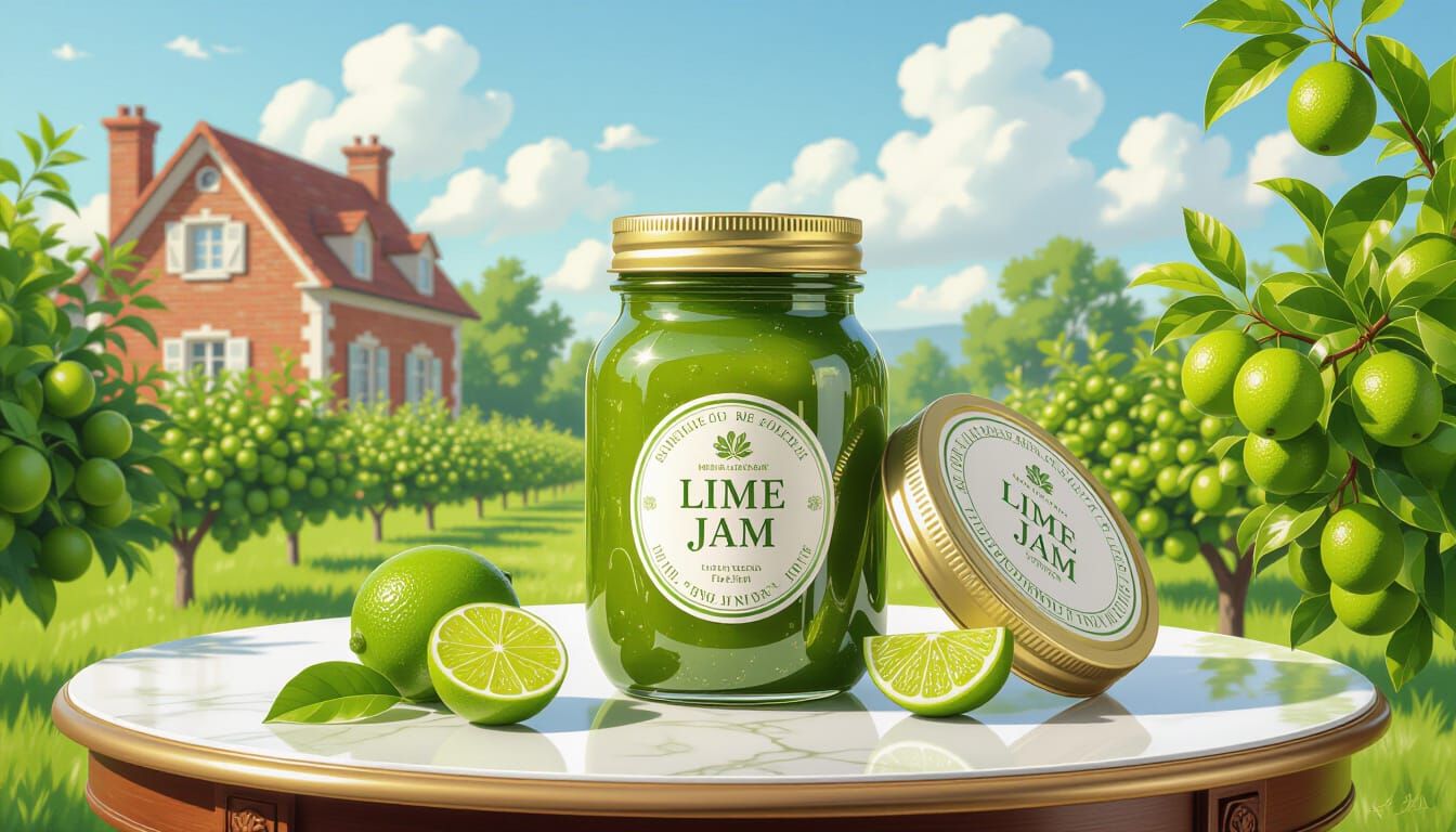 Luxurious Lime Jam Jar on Royal Table