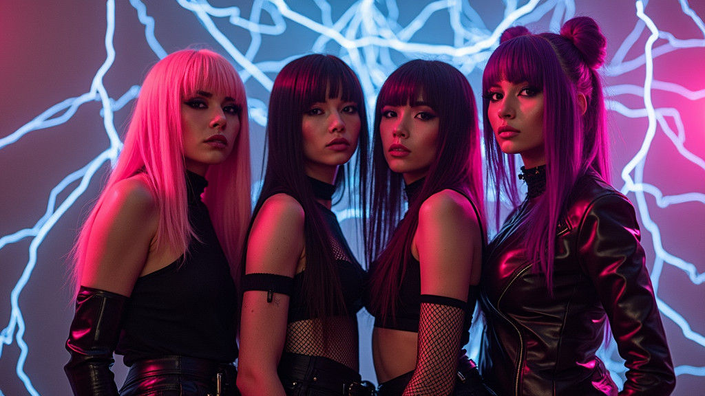 Cyberpunk Death Metal Band, Inspired by Syd Mead and Ash Tho...