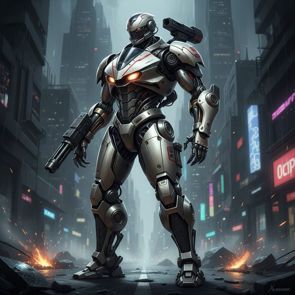 Cyborg Enforcer: Yamaha R1 Motorcycle Robot