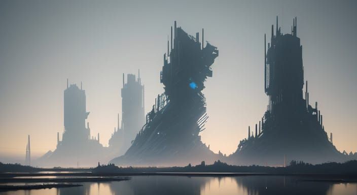 Cinematic Sci-Fi Landscape with Rich Textures and Dynamic Li...