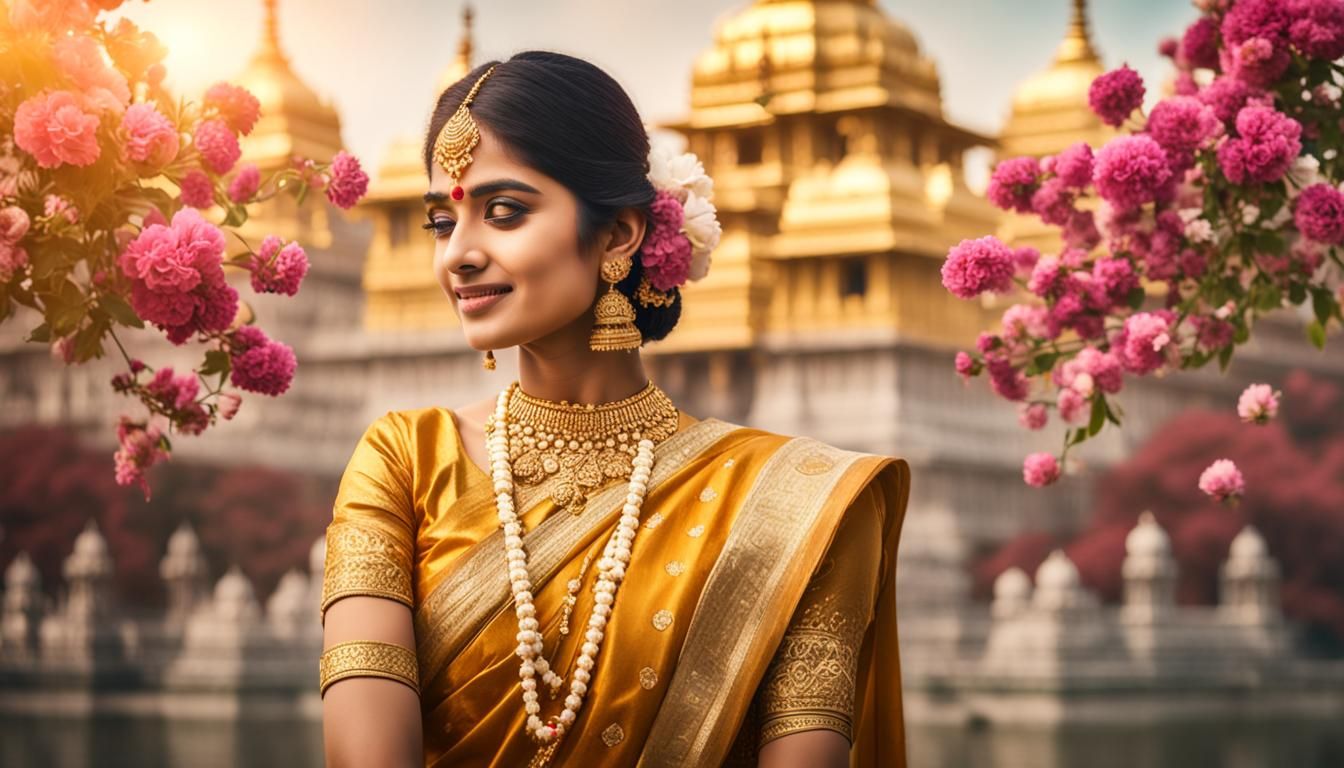 Stunning Indian Women at Golden Temples: Photography