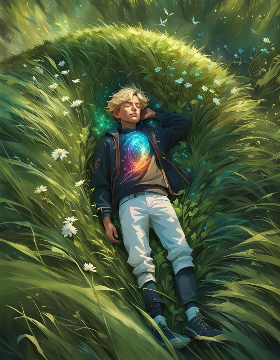 Sleeping on the grass