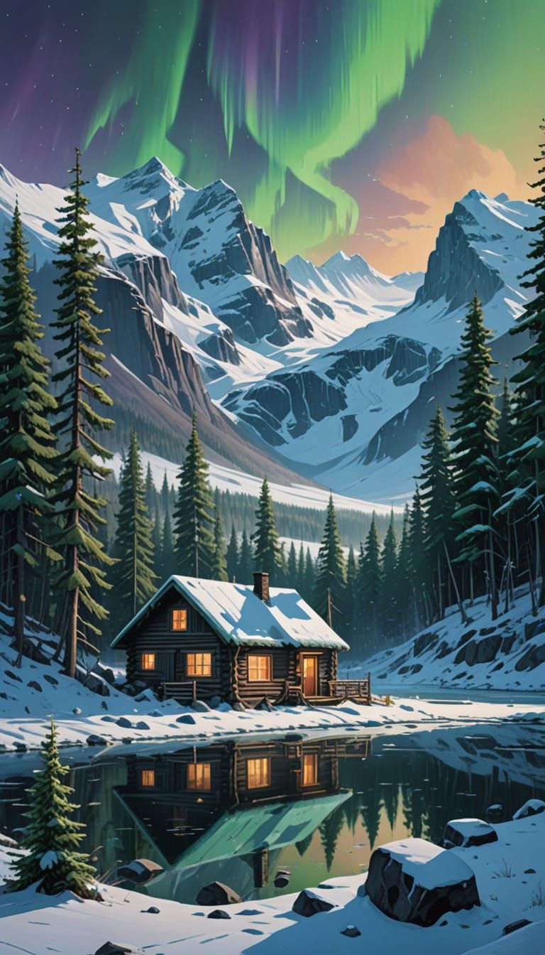 Winter Wonderland Scene in Ultra-Realistic Style