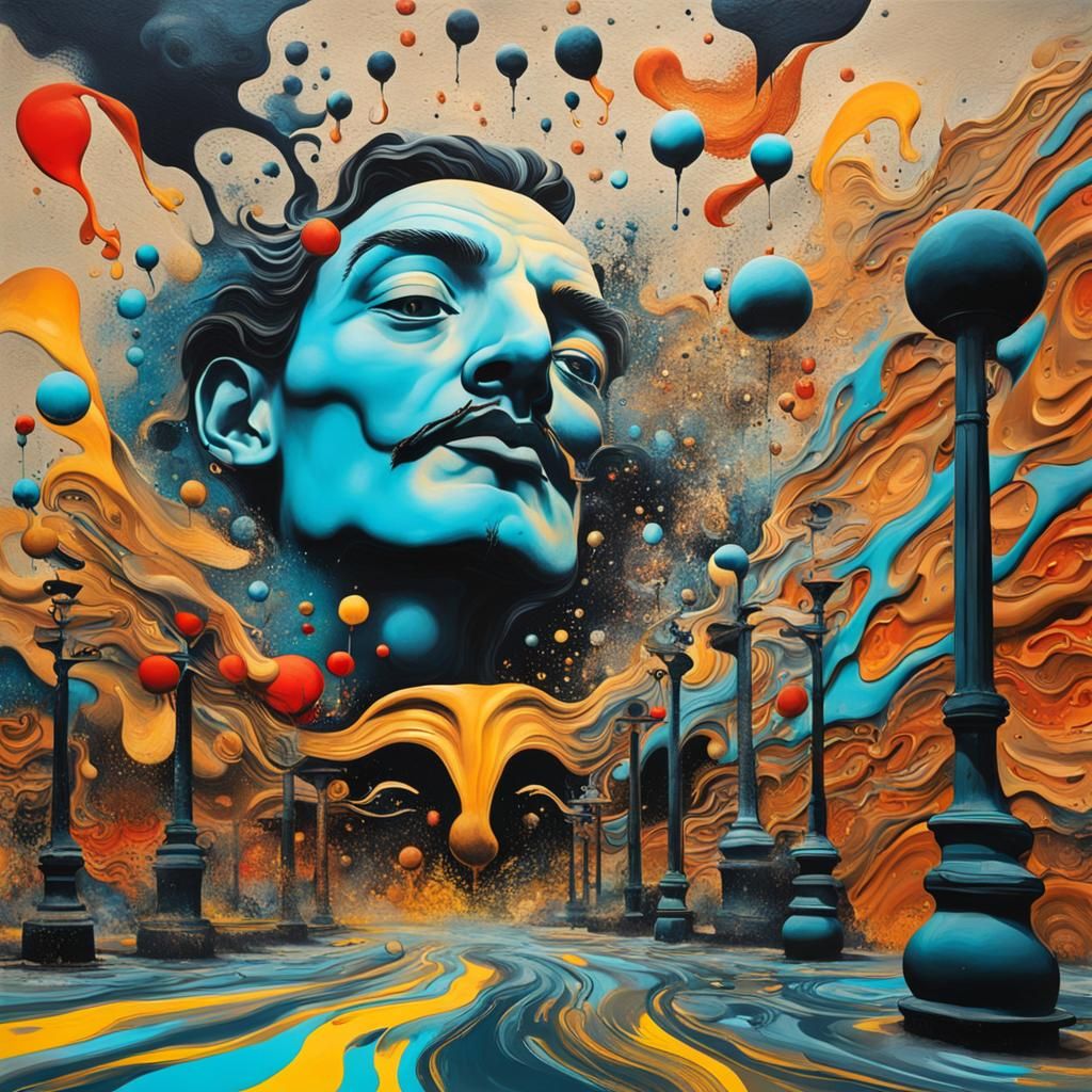 Surreal Street Art in Salvador Dalí Style