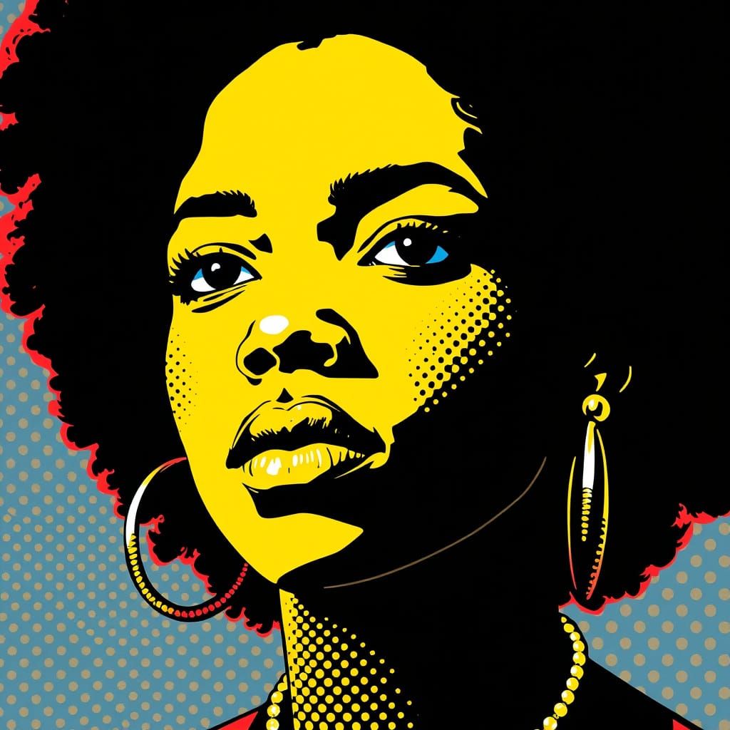 Assata Shakur in Pop Art Style