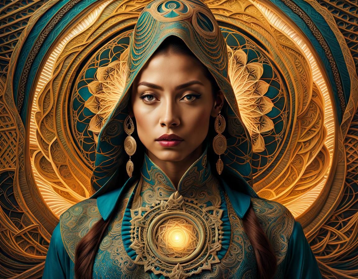 Surreal Goddess Radiates Sacred Geometry in Amanda Sage Insp...