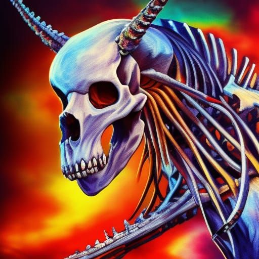 Hyperrealistic Wild Animal Skeleton Concept Art