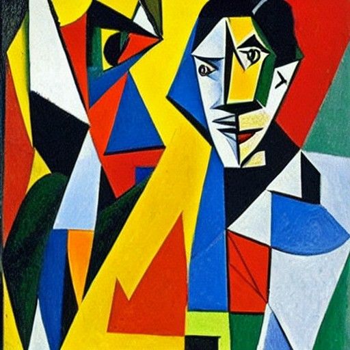 Macron in Gay Club: Cubist Art Style