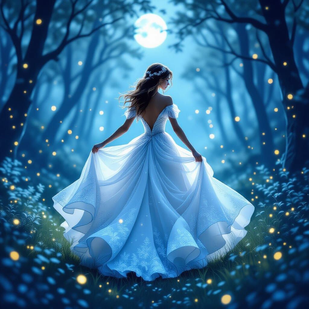 Ethereal Spun Glass Gown in Enchanted Forest