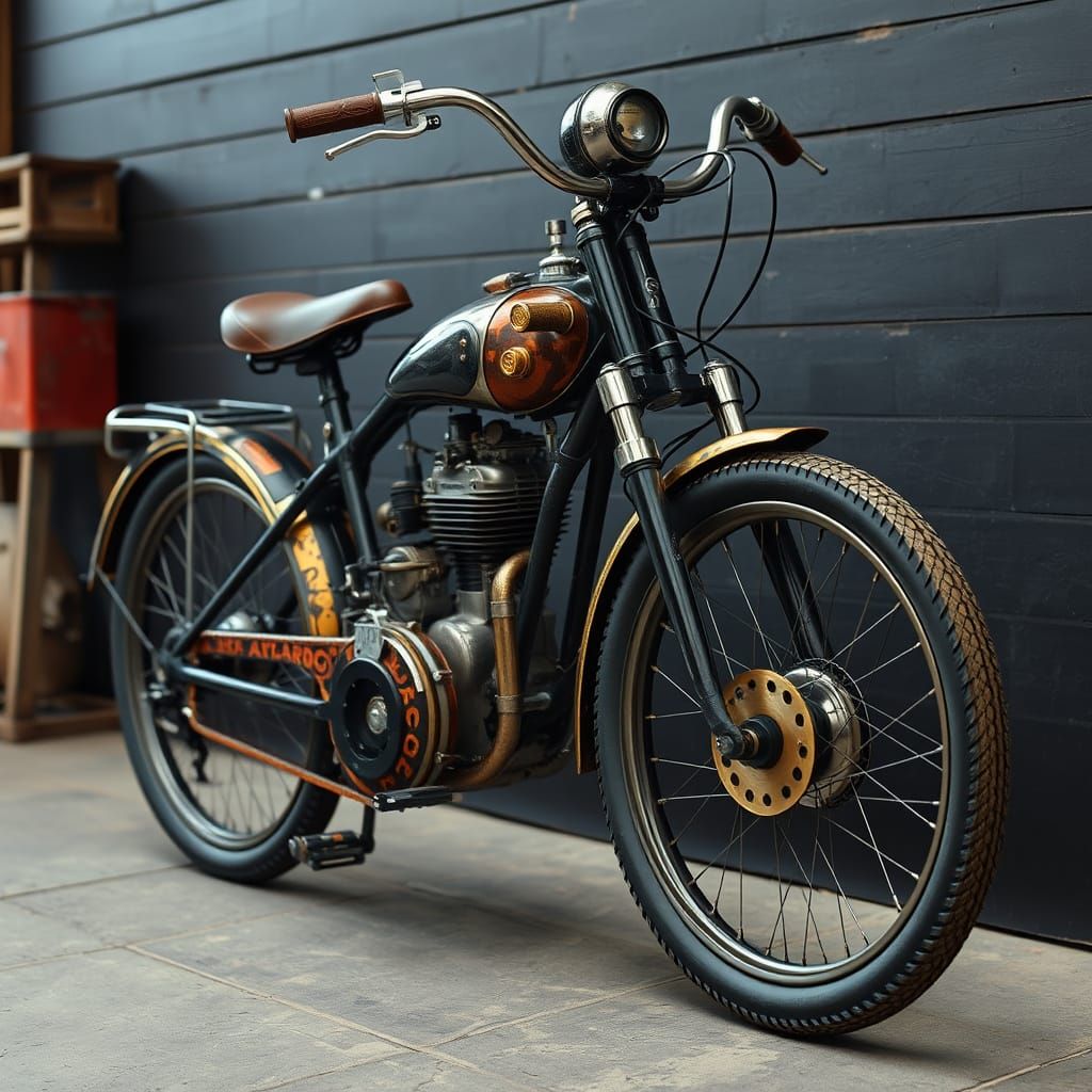 Vintage Bicycle with Steampunk Innovation