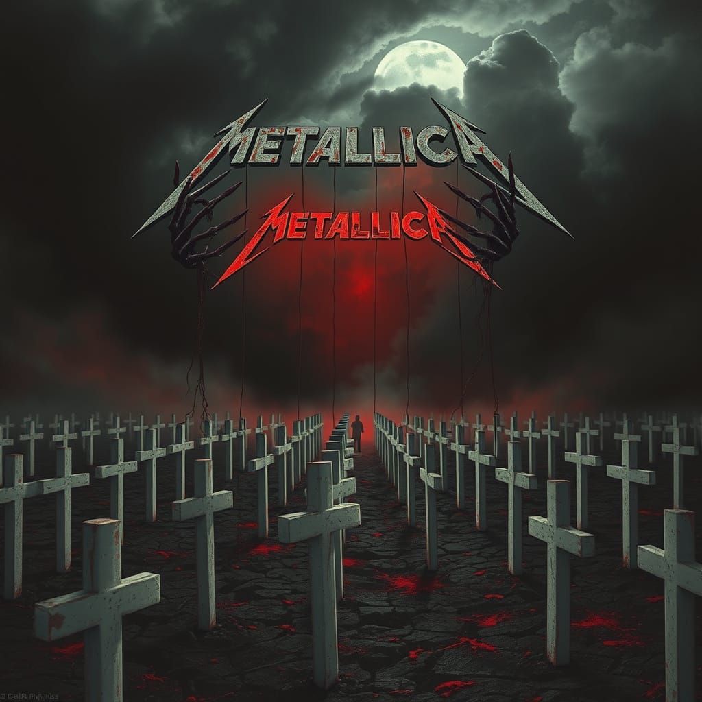 Ominous Album Cover Art in Gothic Horror Style