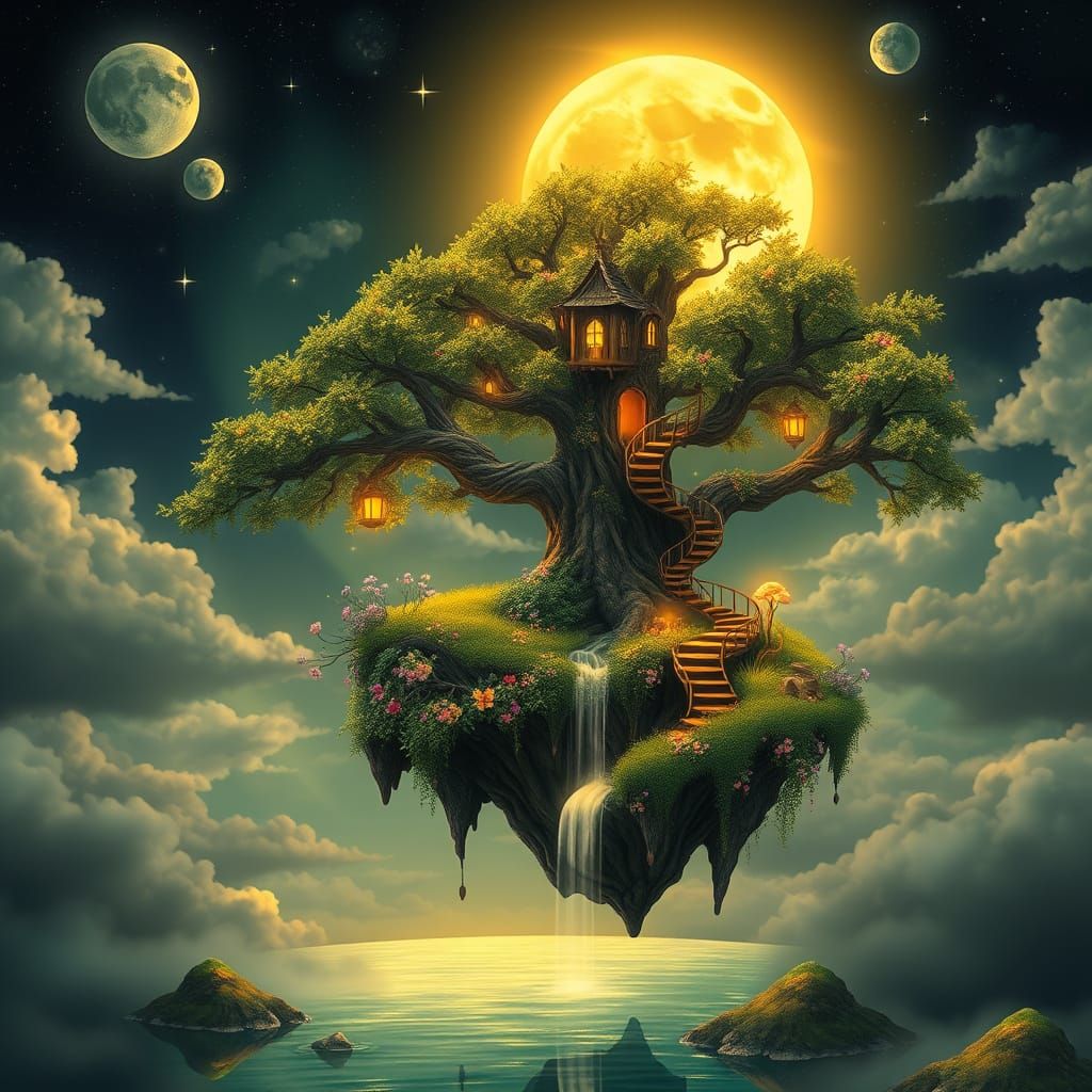 Celestial Treehouse Oasis in Dreamy Whimsy