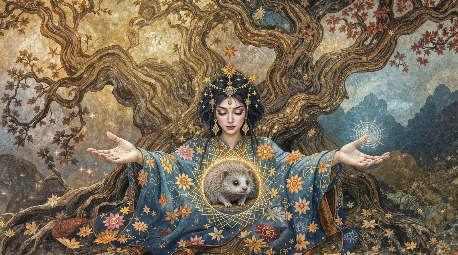 Enchanted Tibetan Healer Embracing Nature