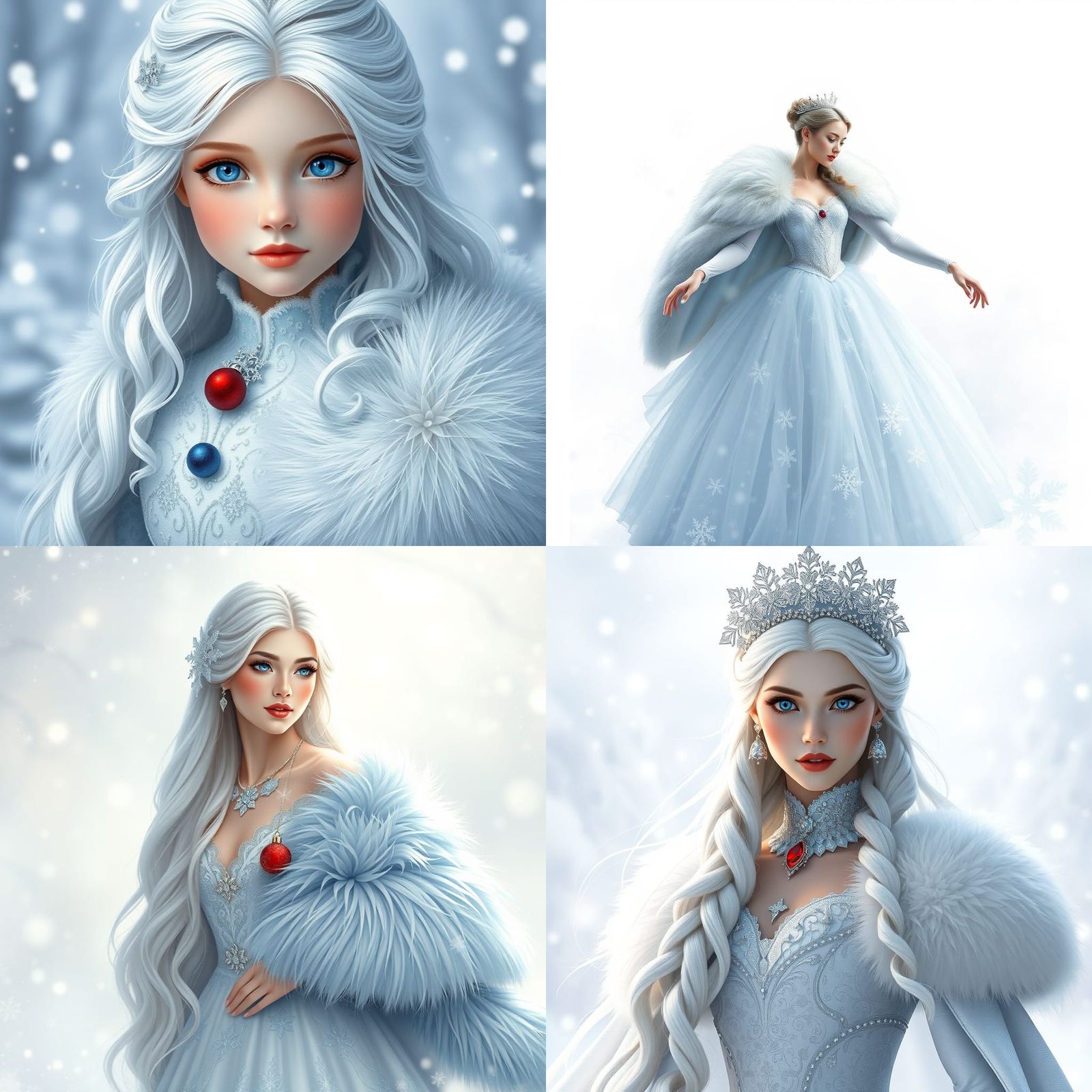 Snow Maiden Queen Ballerina in Fantasy Art Style
