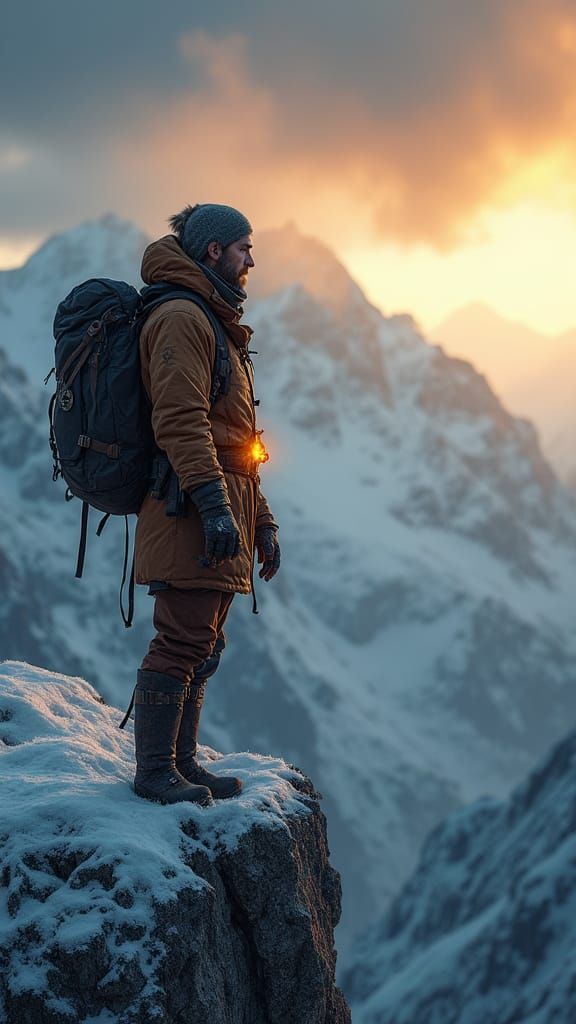 Battle-Worn Traveler at Dawn: Ultra-Realistic 8K Portrait