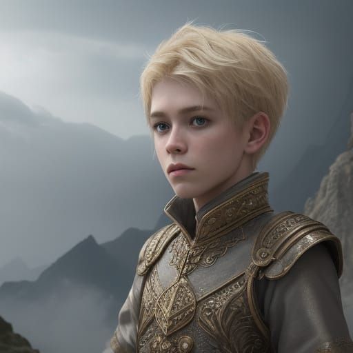 Detailed Portrait of a Blond Boy: Digital Matte Painting