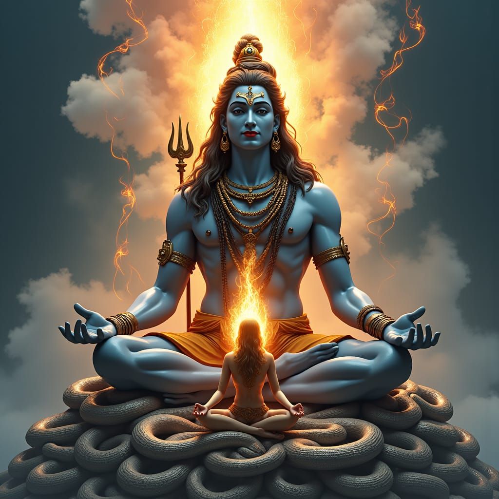 Shiva with Cobras and Kundalini Energy