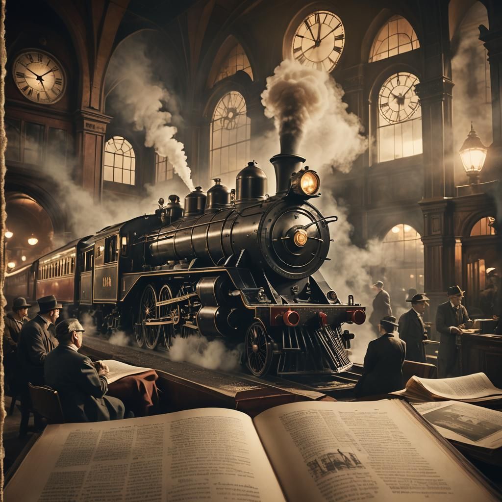 Steam Train Emerges from Book in Surreal Cinema