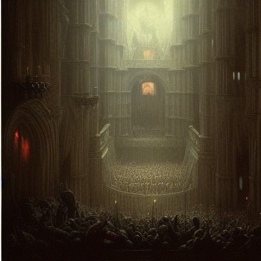 Mad King's Descent: A Horror Illustration