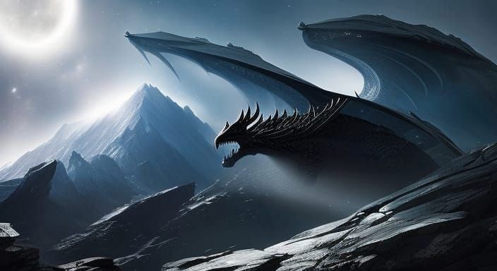 Galactic Black Dragon in Deep Space