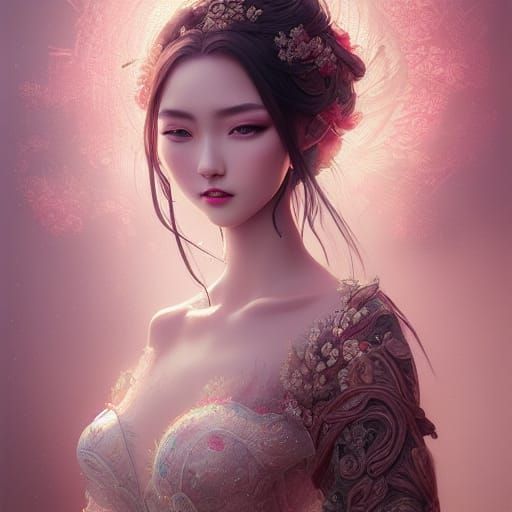 Elegant Lady in Xin Dynasty Wedding Dress