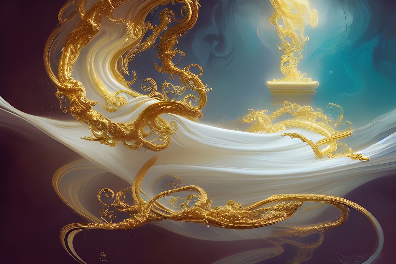 Magical World of Marble and Gold in Rococo Style