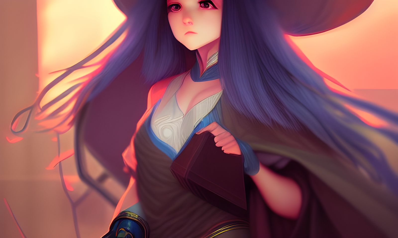 Wizard Girl Digital Painting by Zhihui Su