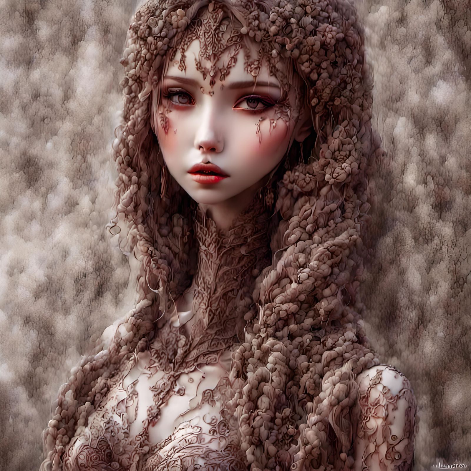 Hyperrealistic Divine Darkness: 3D Anime Art