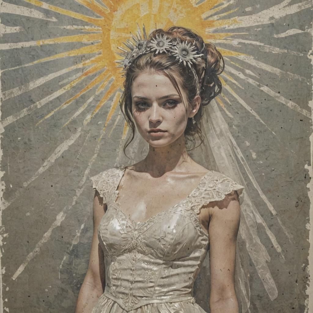 Solar Punk Bride in Post-Apocalyptic Sunscape