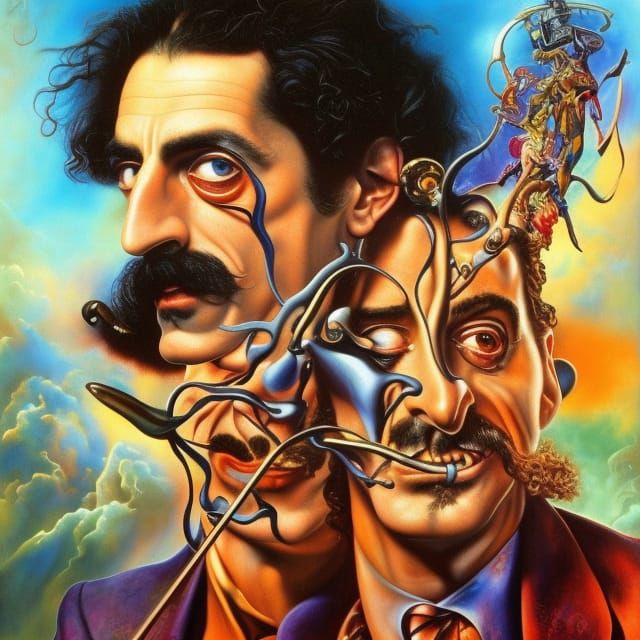Zappa vs Dali: Surreal Battle of Moustaches